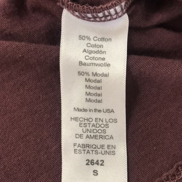 Michael Stars Long Sleeve V-Neck Tee Shirt with Balloon Sleeves Wine Size Small - Picture 4 of 6